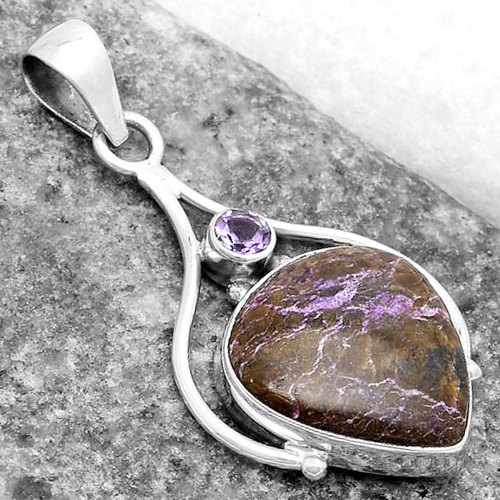Purpurite - South Africa & Amethyst Pendant P-1575 SDP119627