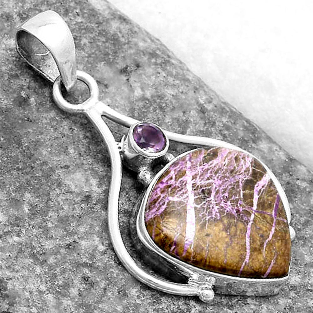 Purpurite - South Africa & Amethyst Pendant P-1575 SDP119658