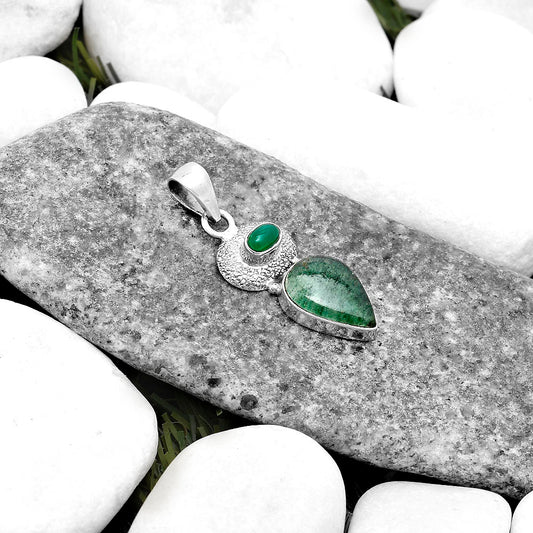 Natural Green Aventurine & Green Onyx Pendant P-1676 SDP119675