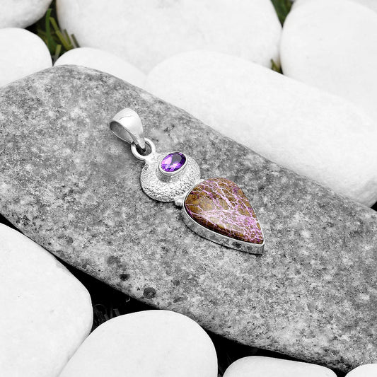 Purpurite - South Africa & Amethyst Pendant P-1676 SDP119699