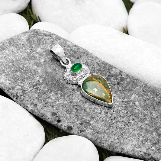 Turquoise Magnesite & Green Onyx Pendant P-1676 SDP119725