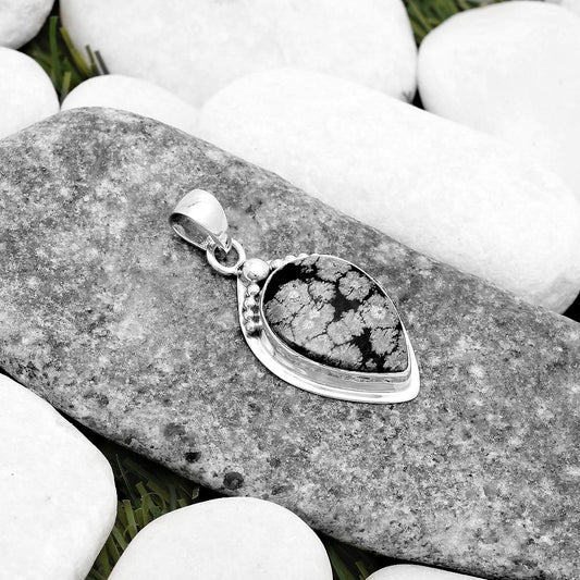 Natural Snow Flake Obsidian Pendant P-1350 SDP119813