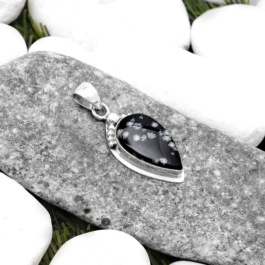 Natural Snow Flake Obsidian Pendant P-1350 SDP119816