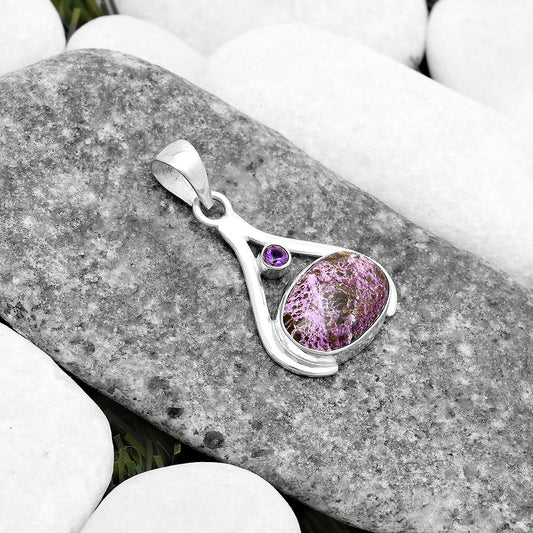 Purpurite - South Africa & Amethyst Pendant P-1057 SDP119821