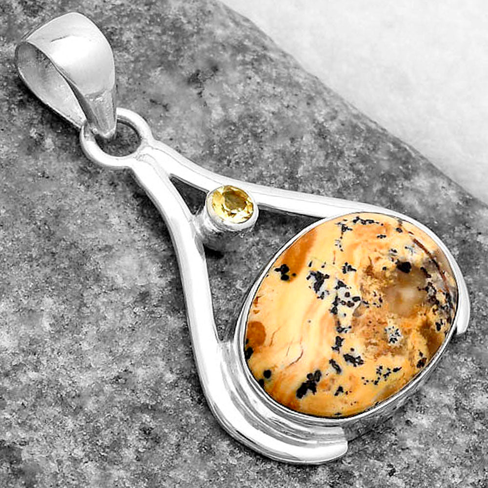 Amethyst Sage Agate Nevada & Citrine Pendant P-1057 SDP119833