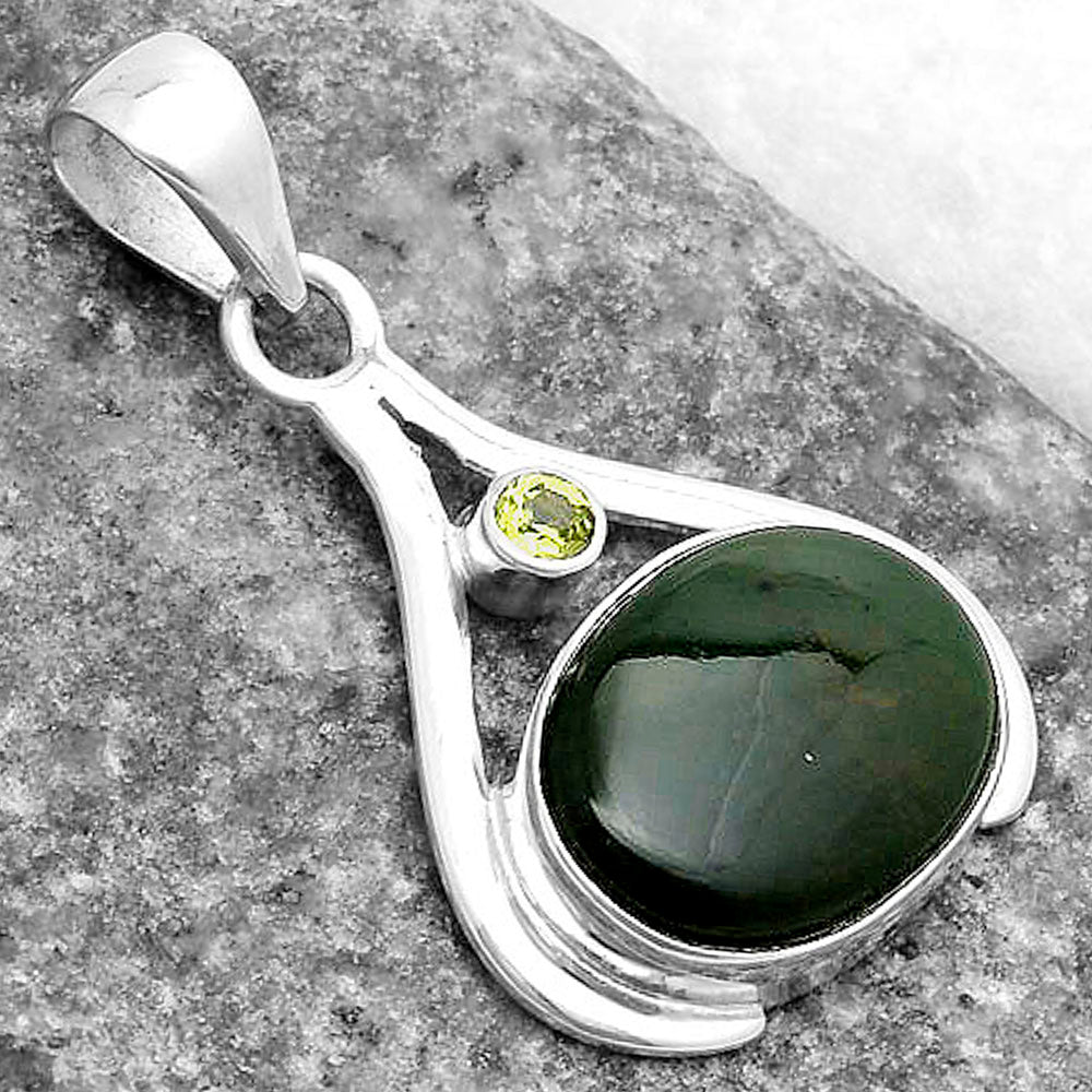 Natural Chrome Chalcedony & Peridot Pendant P-1057 SDP119835