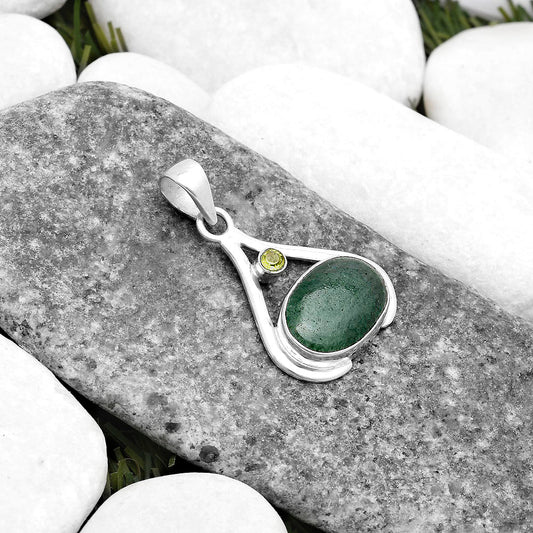 Natural Green Aventurine & Peridot Pendant P-1057 SDP119841