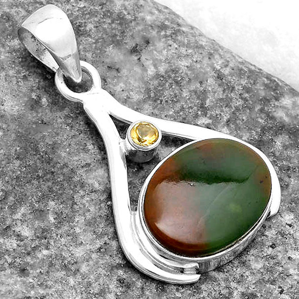 Natural Chrome Chalcedony & Citrine Pendant P-1057 SDP119851