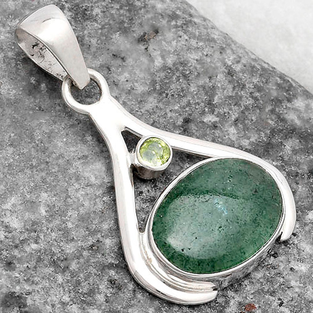 Natural Green Aventurine & Peridot Pendant P-1057 SDP119852