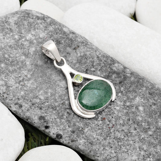 Natural Green Aventurine & Peridot Pendant P-1057 SDP119852
