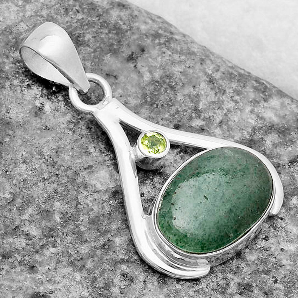 Natural Green Aventurine & Peridot Pendant P-1057 SDP119855
