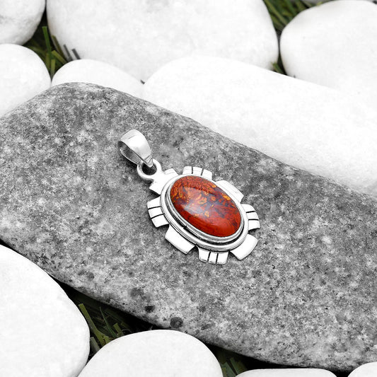 Natural Red Moss Agate Pendant P-1179 SDP119954
