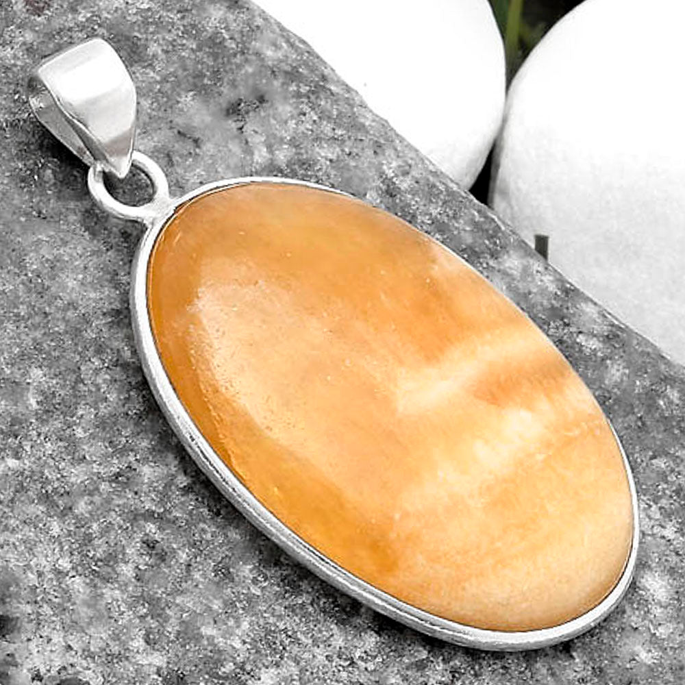 Natural Honey Aragonite Pendant P-1001 SDP120188