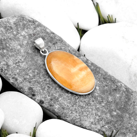 Natural Honey Aragonite Pendant P-1001 SDP120188