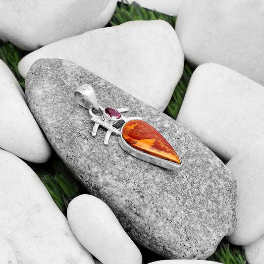 Natural Noreena Jasper & Garnet Pendant P-1046 SDP120376