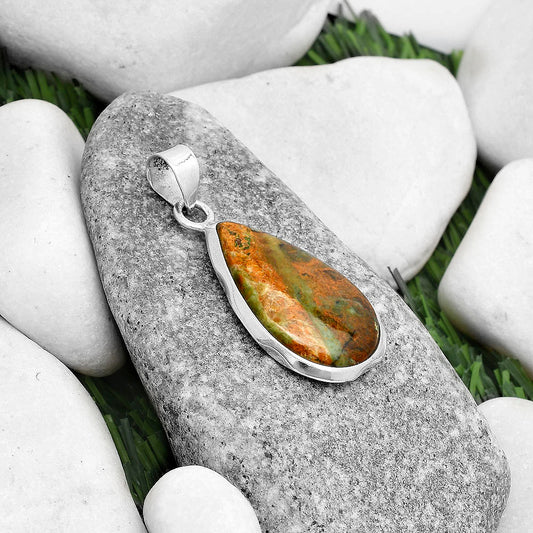 Natural Turkish Rainforest Chrysocolla Pendant P-1110 SDP120479