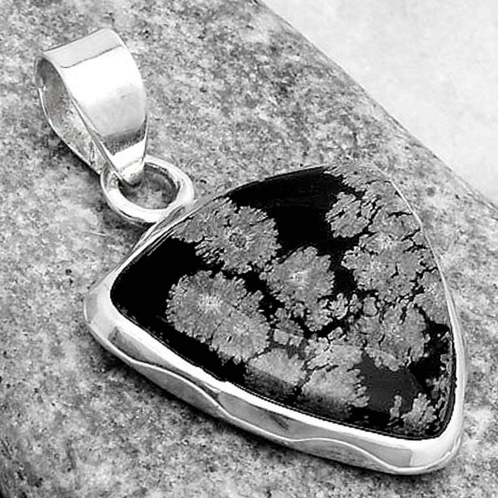 Natural Snow Flake Obsidian Pendant P-1110 SDP120481