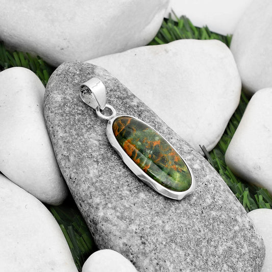 Natural Turkish Rainforest Chrysocolla Pendant P-1110 SDP120488