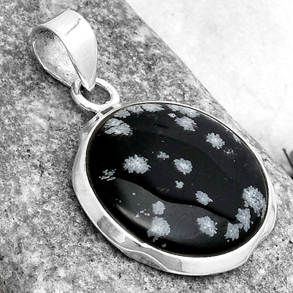 Natural Snow Flake Obsidian Pendant P-1110 SDP120490