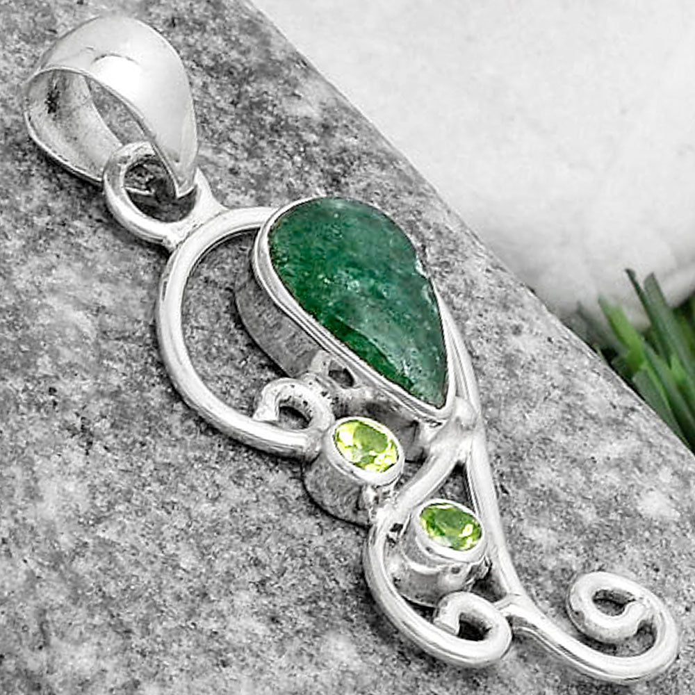 Natural Green Aventurine & Peridot Pendant P-1039 SDP120548