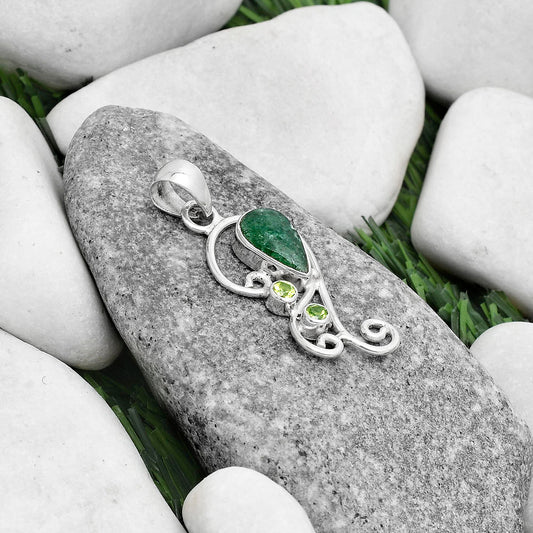 Natural Green Aventurine & Peridot Pendant P-1039 SDP120548
