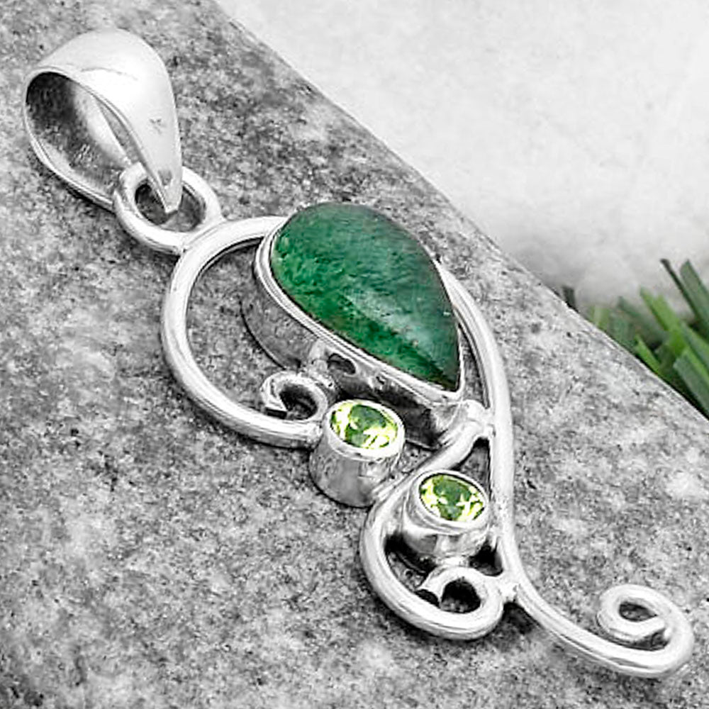 Natural Green Aventurine & Peridot Pendant P-1039 SDP120551
