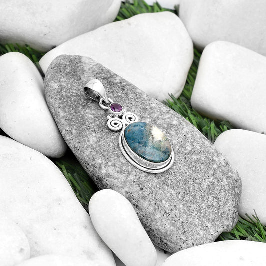 Blue Scheelite - Turkey & Amethyst Pendant P-1603 SDP120593