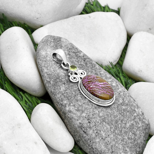 Purpurite - South Africa & Peridot Pendant P-1603 SDP120611