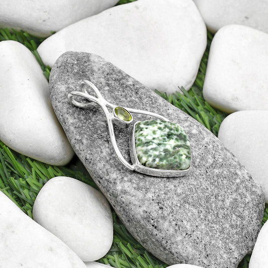 Natural Dioptase & Peridot Pendant P-1038 SDP120635