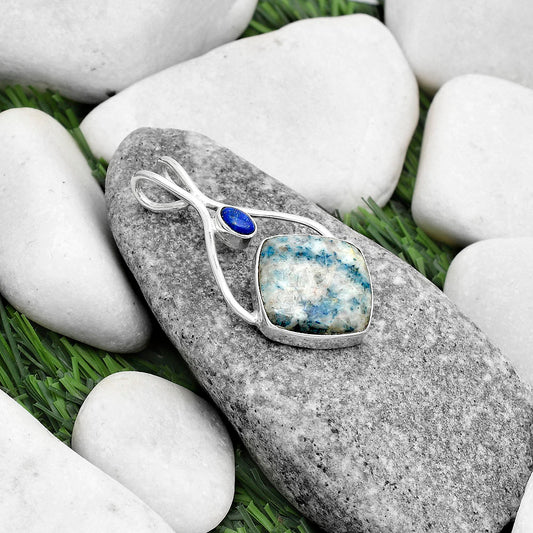 Natural Blue Scheelite Turkey & Lapis Pendant P-1038 SDP120659