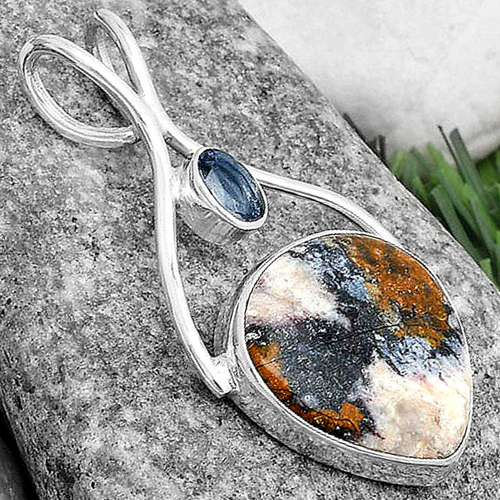 Indian Blanket Jasper & Amethyst Pendant P-1038 SDP120668