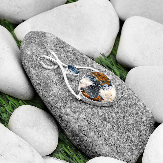 Indian Blanket Jasper & Amethyst Pendant P-1038 SDP120668