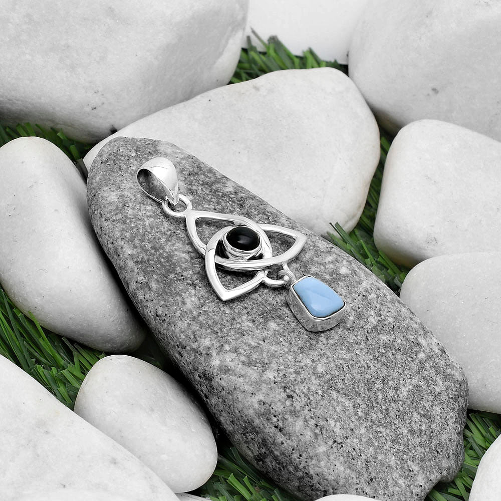 Celtic - Owyhee Opal & Black Onyx Pendant P-1628 SDP120738