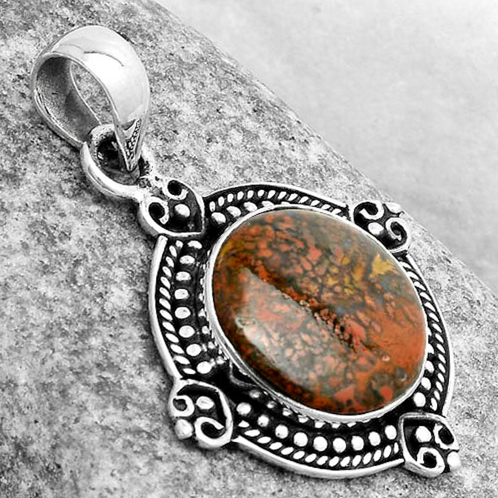 Natural Red Moss Agate Pendant P-1040 SDP121029