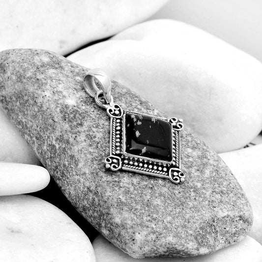 Natural Snow Flake Obsidian Pendant P-1040 SDP121060