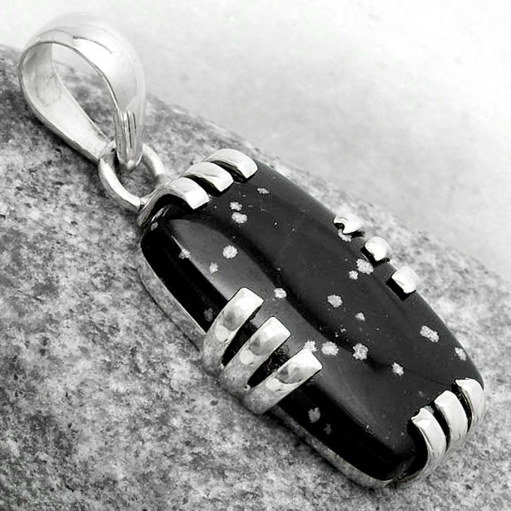 Natural Snow Flake Obsidian Pendant P-1564 SDP121131
