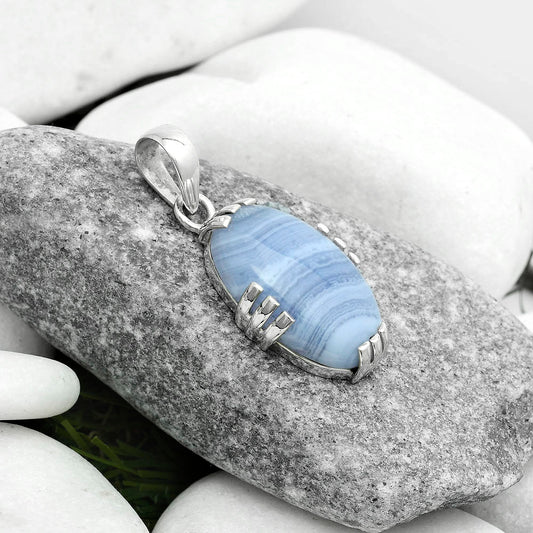 Natural Blue Lace Agate South Africa Pendant P-1564 SDP121138