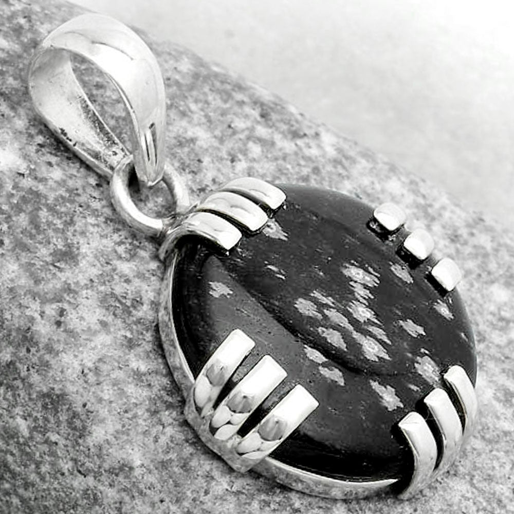 Natural Snow Flake Obsidian Pendant P-1564 SDP121149