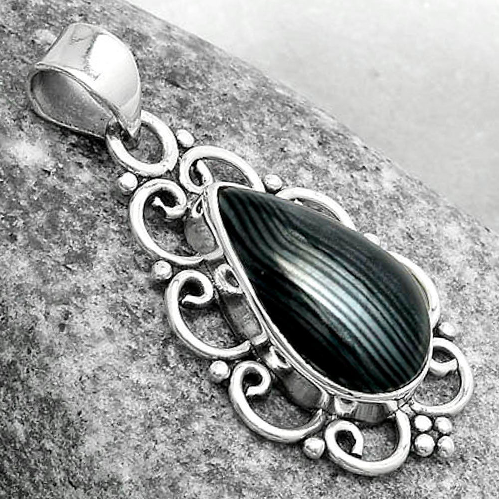 Crown Of Silver Psilomelane - Black Malachite Pendant P-1699 SDP121251