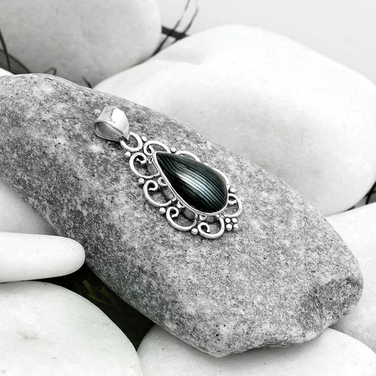 Crown Of Silver Psilomelane - Black Malachite Pendant P-1699 SDP121251
