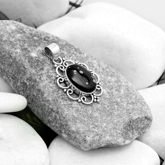 Natural Snow Flake Obsidian Pendant P-1699 SDP121259