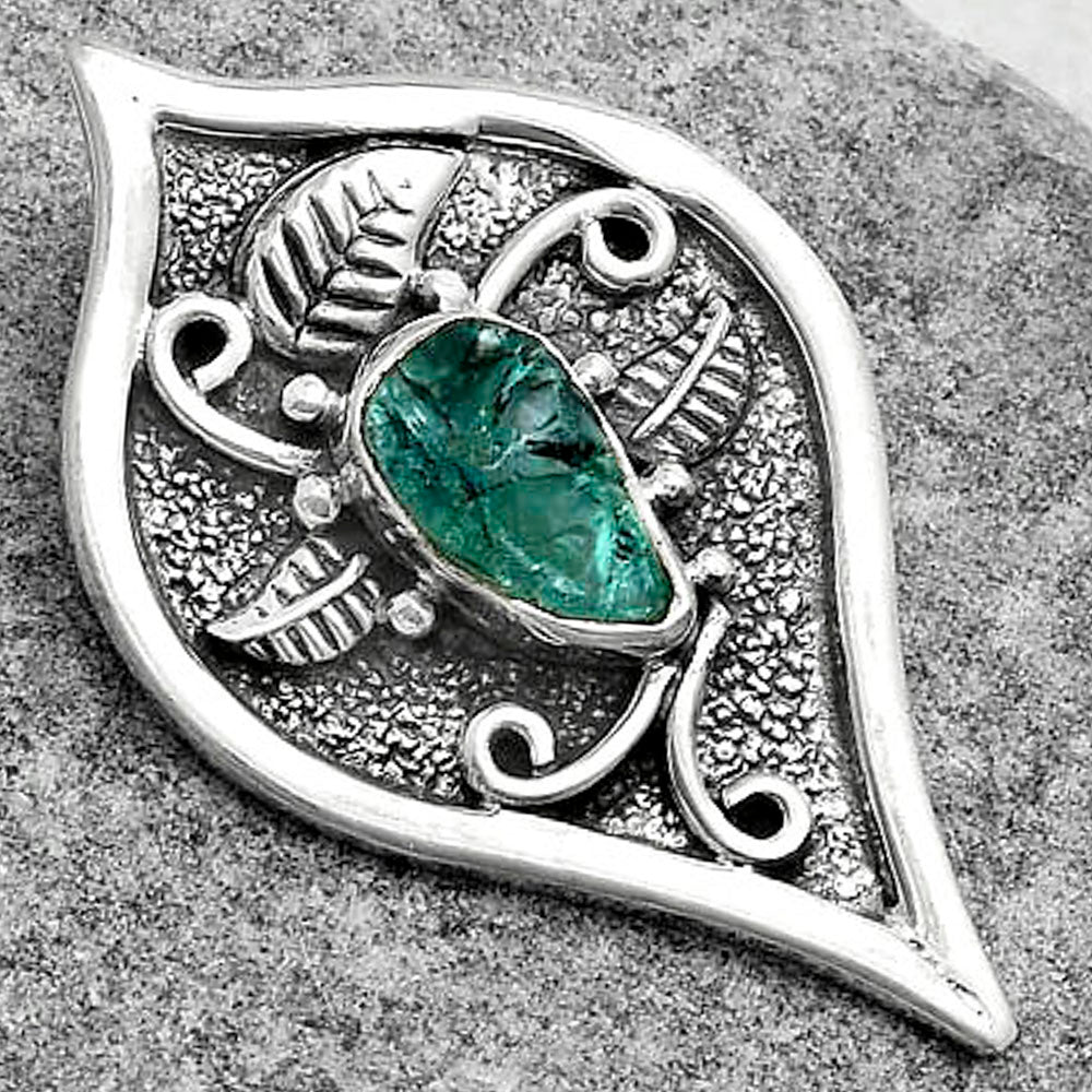 Natural Aqua Apatite Rough Madagascar Pendant P-1707 SDP121435