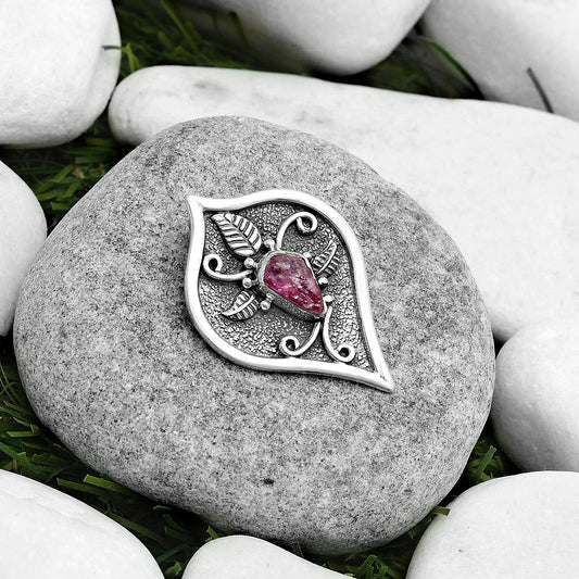 Natural Pink Tourmaline Rough Pendant P-1707 SDP121438