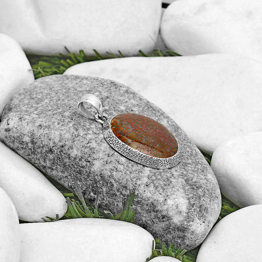 Natural Red Moss Agate Pendant P-1538 SDP121500