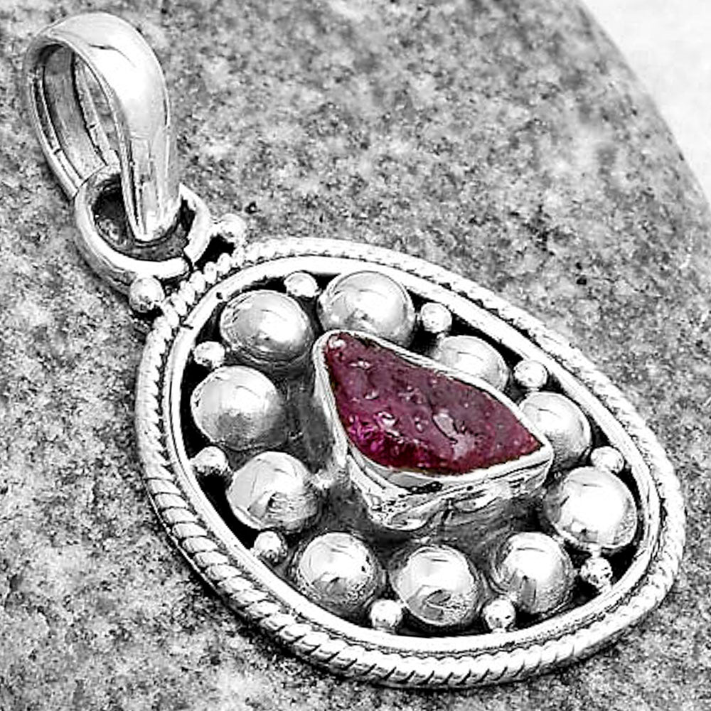 Bali Design - Pink Tourmaline Rough Pendant P-1713 SDP121527