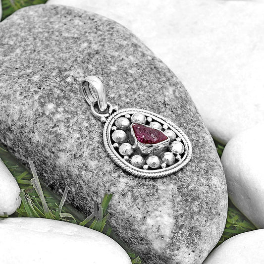 Bali Design - Pink Tourmaline Rough Pendant P-1713 SDP121527