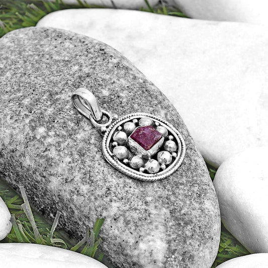 Bali Design - Pink Tourmaline Rough Pendant P-1713 SDP121530