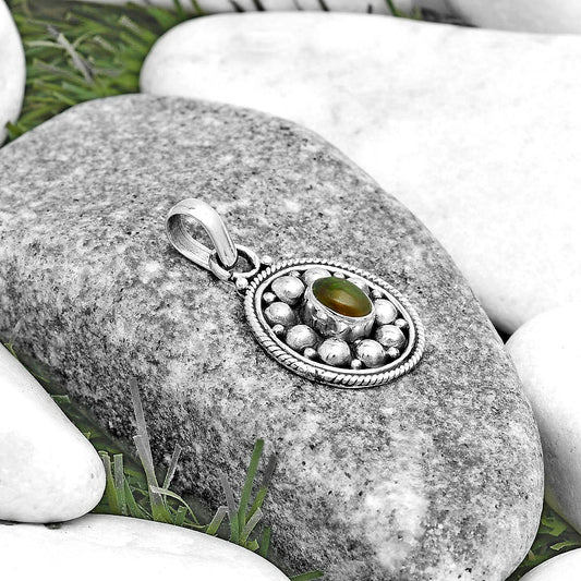 Bali Design - Black Ethiopian Opal Pendant P-1713 SDP121558