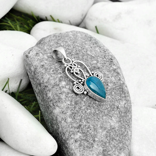 Natural Blue Apatite - Madagascar Pendant P-1553 SDP121819