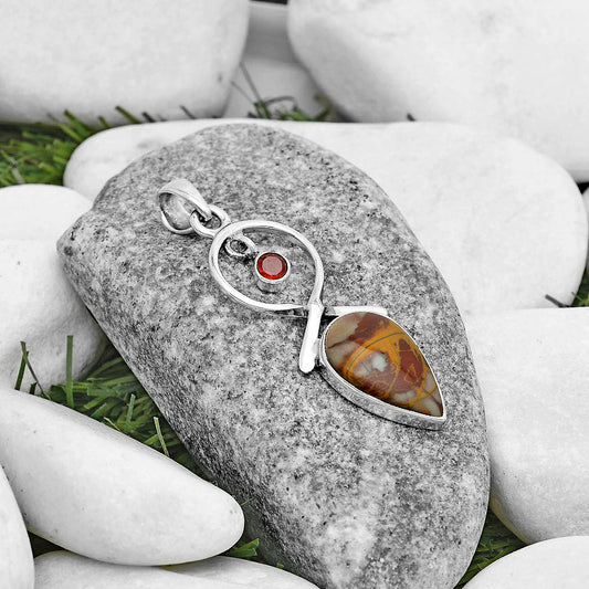 Natural Noreena Jasper & Garnet Pendant P-1048 SDP121865